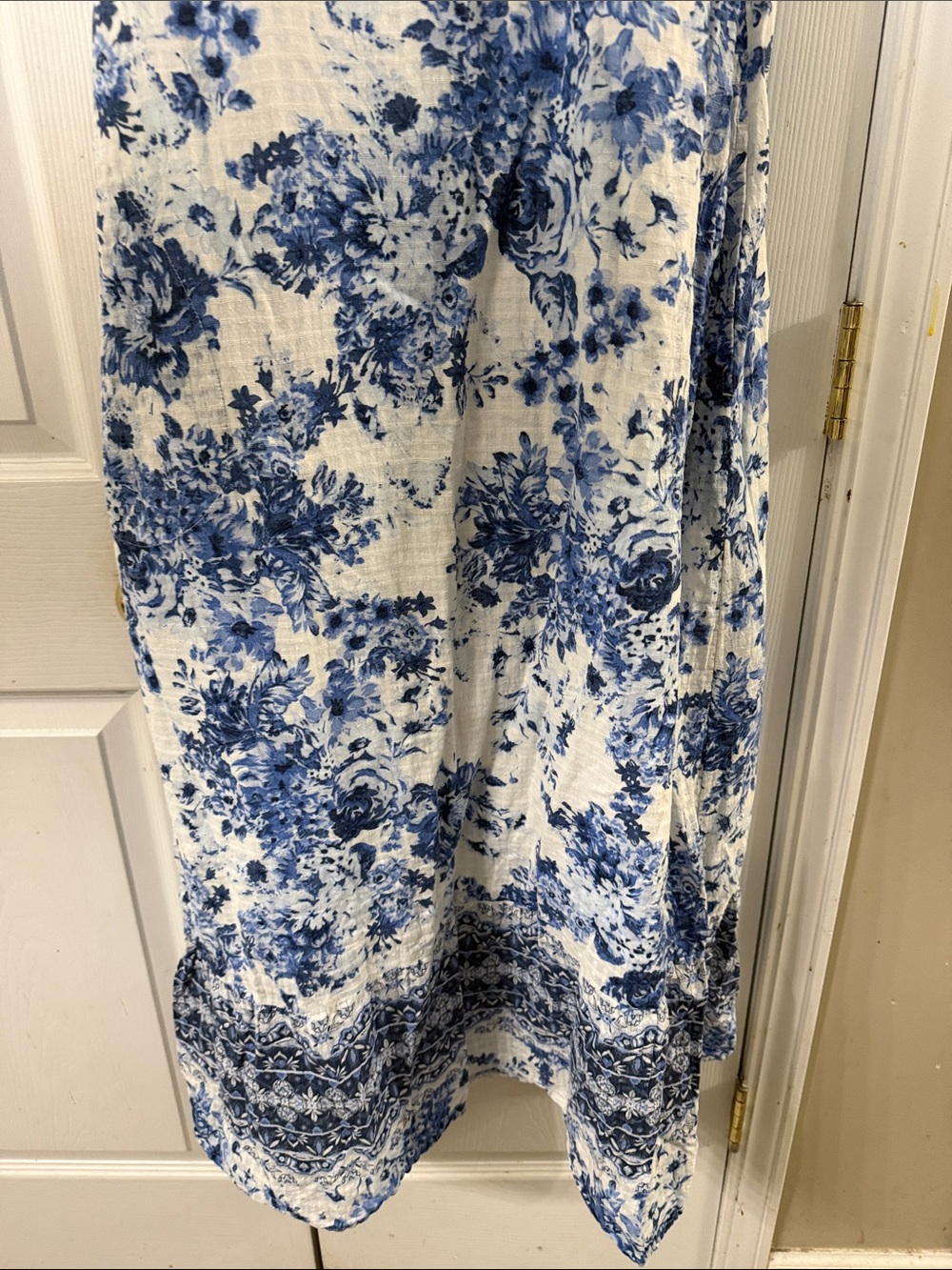 J. Jill Blue Floral Tank Maxi Dress with pockets  Sz L EUC - Picture 2 of 7